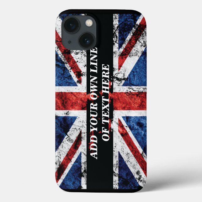 Add your text on English flag Throw Pillow Case-Mate iPhone Case (Back)