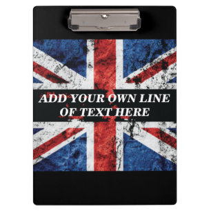 Add your text on English flag Throw Pillow Clipboard
