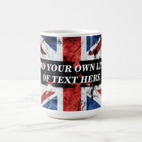 Add your text on English flag Throw Pillow