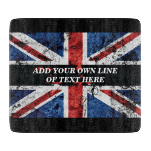 Add your text on English flag Throw Pillow Cutting Board