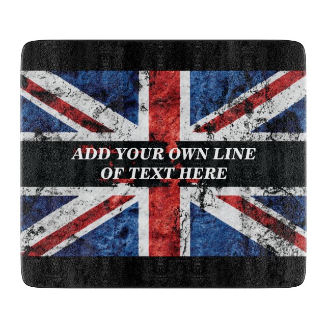 Add your text on English flag Throw Pillow Cutting Board (Front)