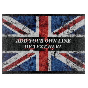 Add your text on English flag Throw Pillow Cutting Board