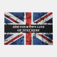 Add your text on English flag Throw Pillow