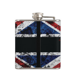 Add your text on English flag Throw Pillow Hip Flask