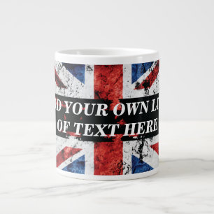Add your text on English flag Throw Pillow Large Coffee Mug