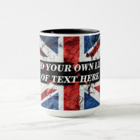 Add your text on English flag Throw Pillow