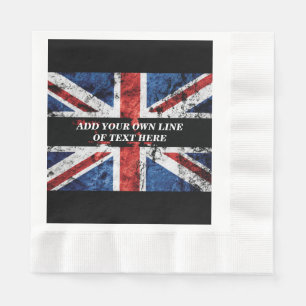 Add your text on English flag Throw Pillow Napkin