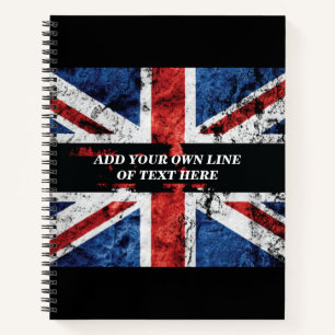 Add your text on English flag Throw Pillow Notebook