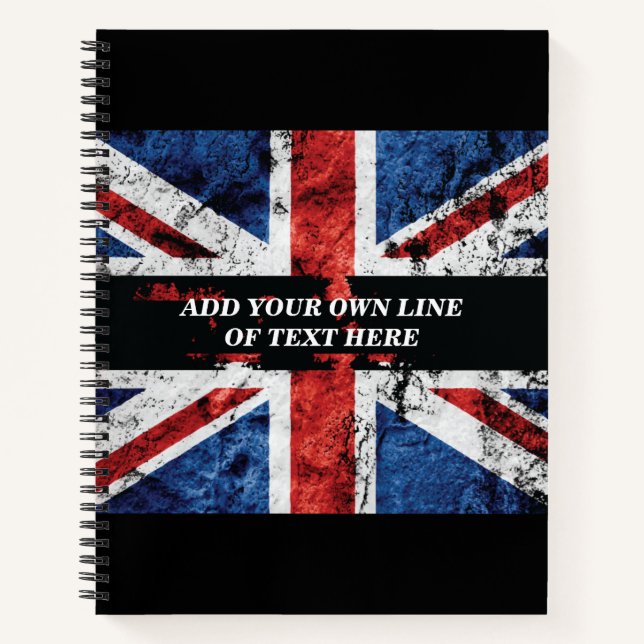 Add your text on English flag Throw Pillow Notebook (Front)