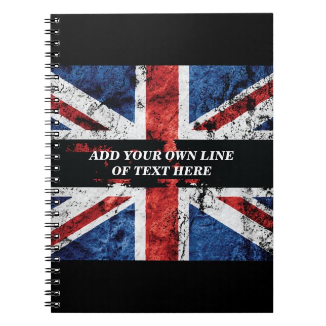 Add your text on English flag Throw Pillow Notebook (Front)