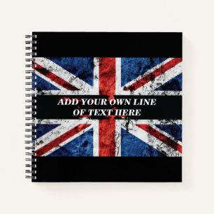 Add your text on English flag Throw Pillow Notebook
