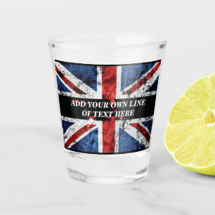 Add your text on English flag Throw Pillow Shot Glass