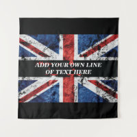 Add your text on English flag Throw Pillow