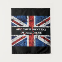 Add your text on English flag Throw Pillow