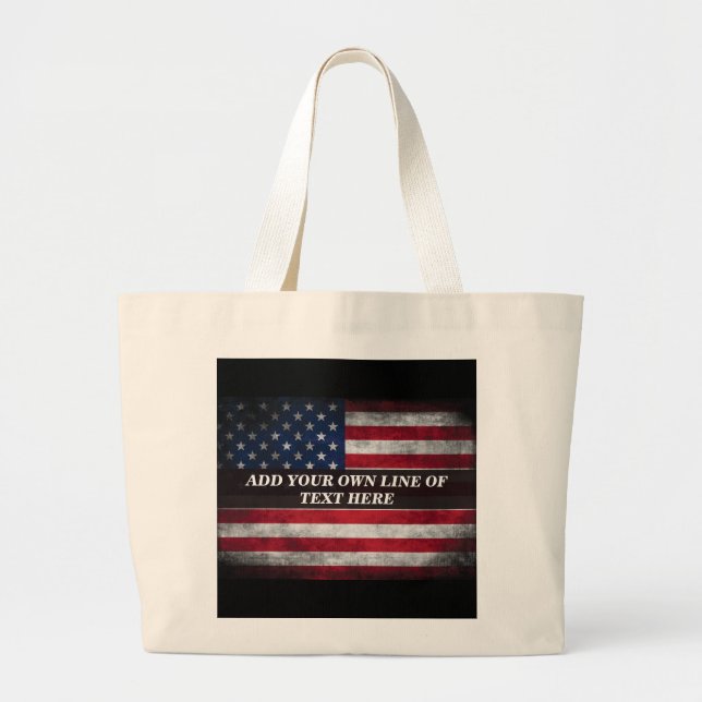 Add your text on  large tote bag (Front)