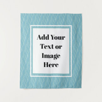 Add Your Text or Image Here Blue Wave Tapestry