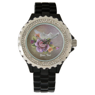 Add Your Text Pink Glitter Watch