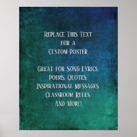 Add Your Text Quote Grunge Textured Blue Green DIY