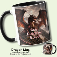 Add Your Text - Red Winged Fire Dragon with Smoke