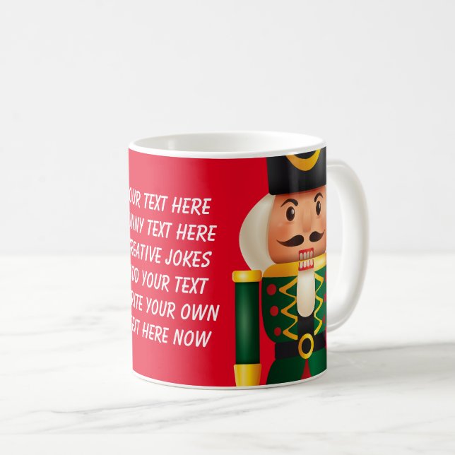 Add your text shiny illustration nutcracker Red Coffee Mug (Front Right)