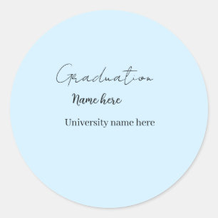 add your text simple graduate add school name cong classic round sticker