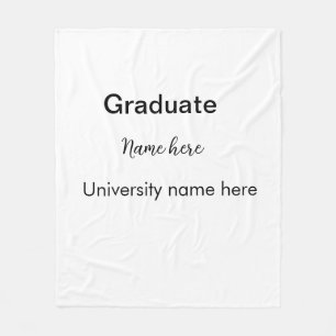 add your text simple graduate add school name cong fleece blanket