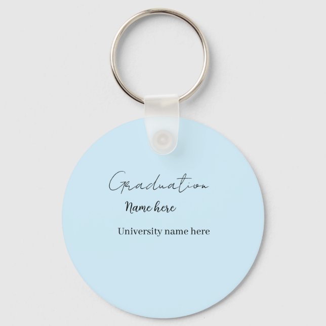 add your text simple graduate add school name cong key ring (Front)