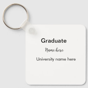 add your text simple graduate add school name cong key ring