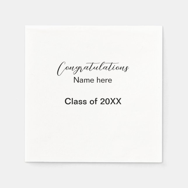 add your text simple graduate add school name cong napkin (Front)