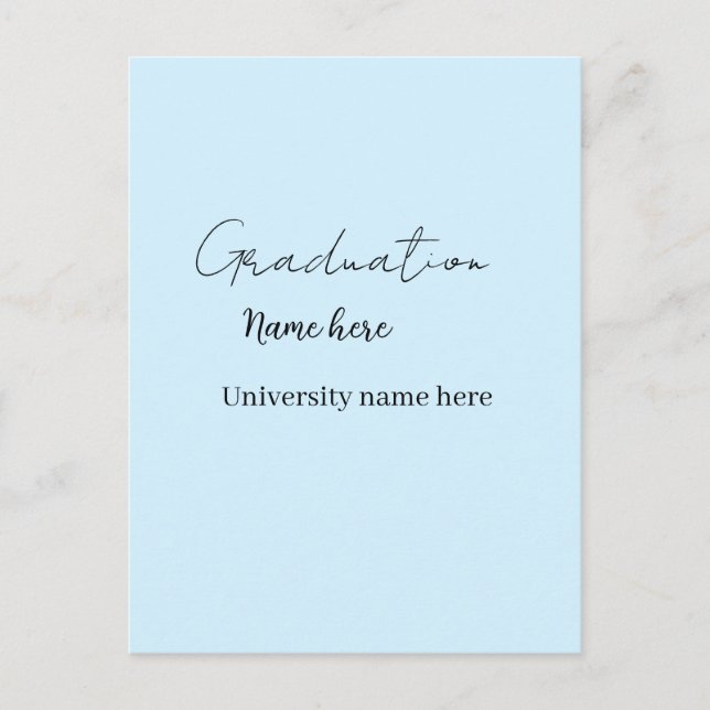 add your text simple graduate add school name cong postcard (Front)
