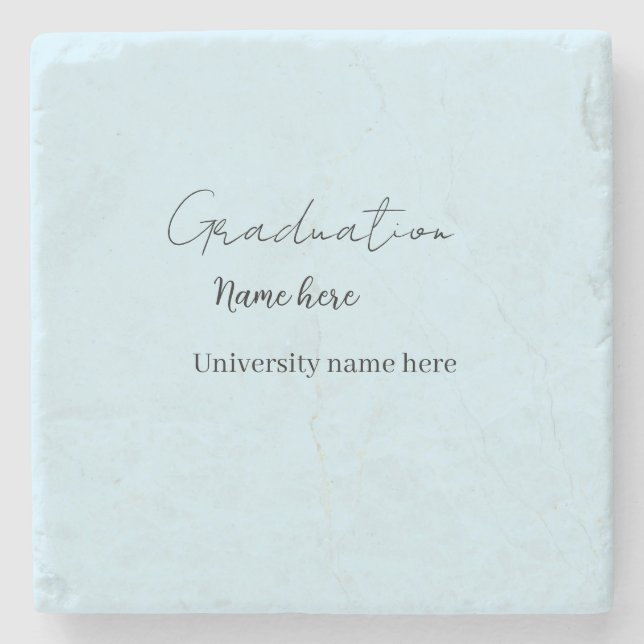 add your text simple graduate add school name cong stone coaster (Front)