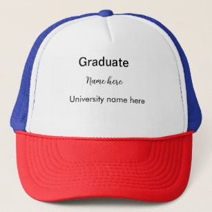 add your text simple graduate add school name cong trucker hat