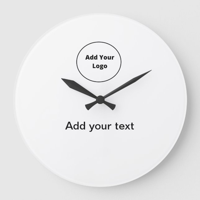 add your text simple minimal custom add your logo large clock (Front)