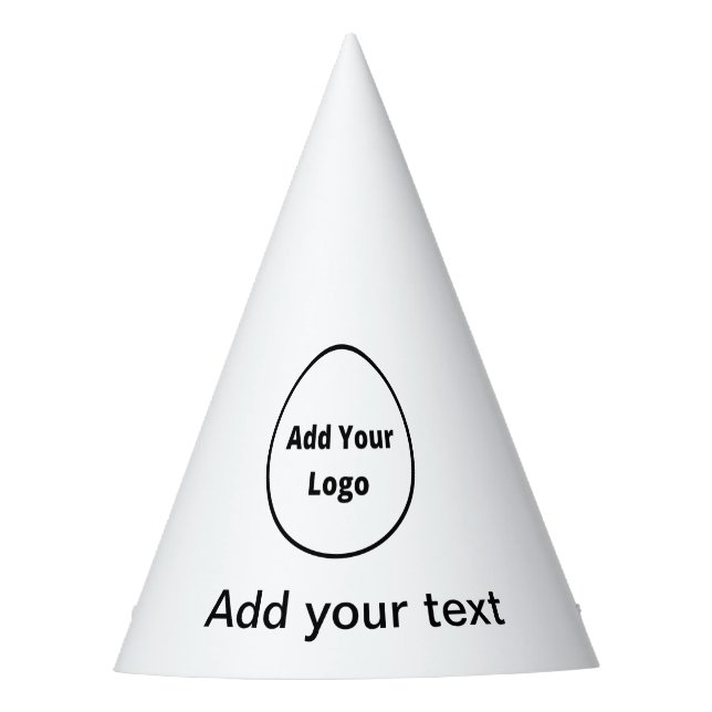 add your text simple minimal custom add your logo party hat (Front)