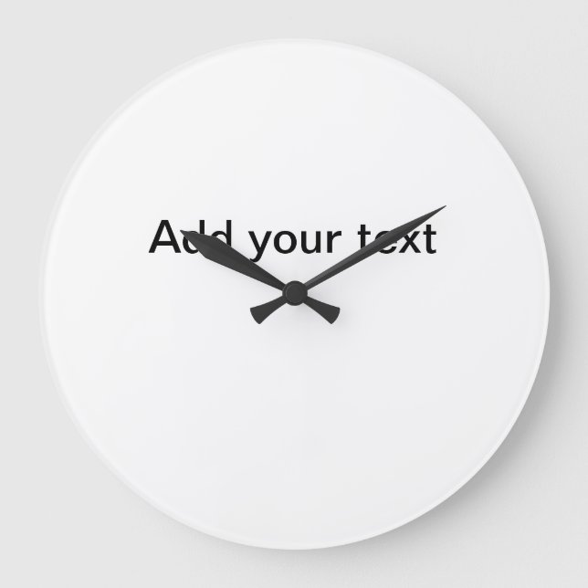 add your text simple minimal custom personalised  large clock (Front)