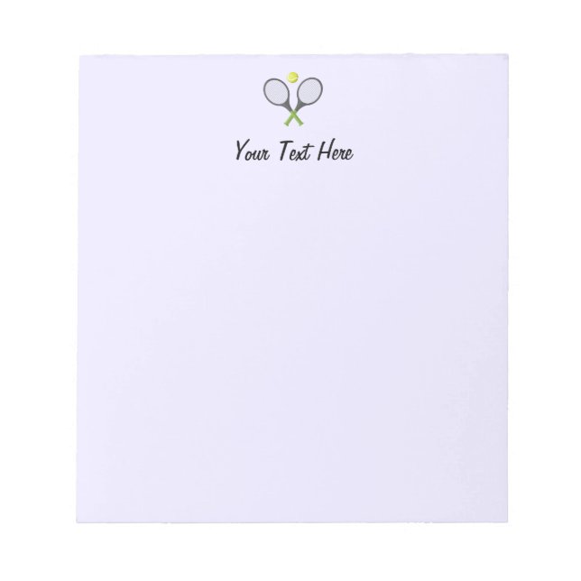 Add Your Text Tennis Racket Ball Personalised Notepad (Front)