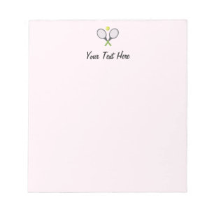 Add Your Text Tennis Racket Ball Personalised Pink Notepad