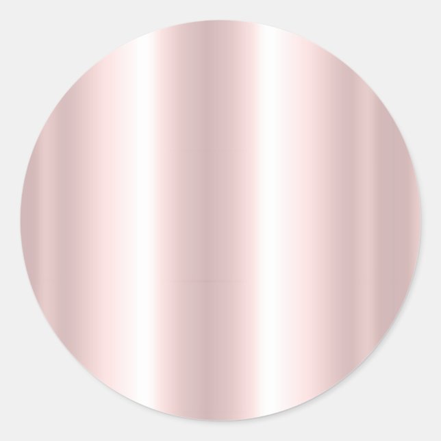 Add Your Text Upload Logo Stylish Rose Gold Blank Classic Round Sticker (Front)