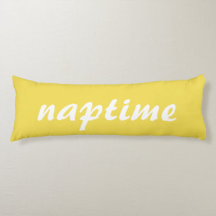 Add Your Text   Yellow and White Naptime Body Cushion