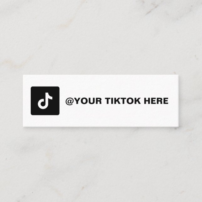 Add Your TikTok Handle - Personalised Template Mini Business Card (Front)