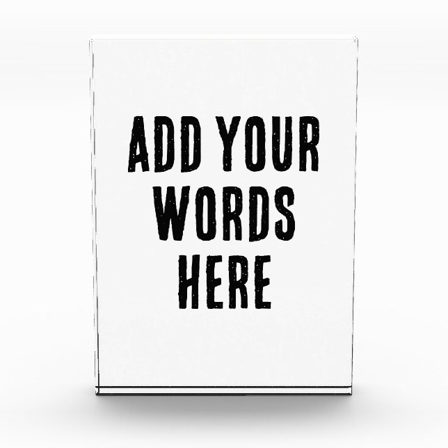 Add Your Words Here Custom Customized Personalized Photo Block (Front)