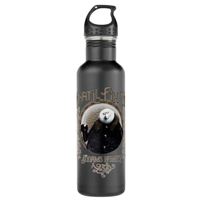 Addams Family Uncle Fester That'll Fix Ya Portrait 710 Ml Water Bottle (Front)