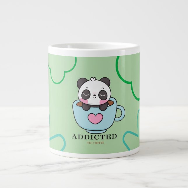 Addicted baby  panda large coffee mug (Front)