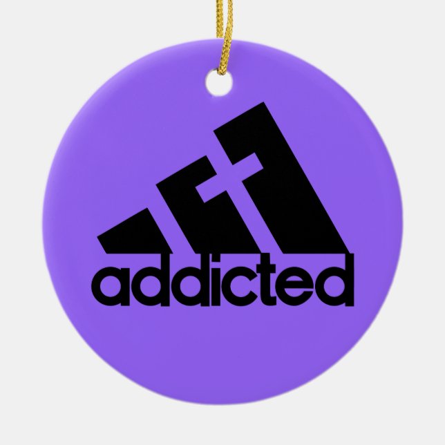 Addicted Black Ceramic Ornament (Front)