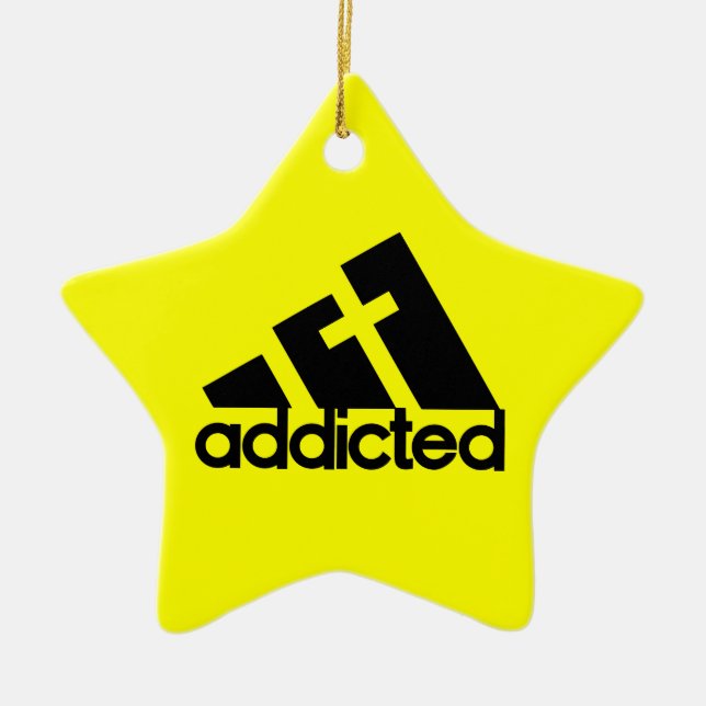 Addicted Ceramic Tree Decoration (Front)