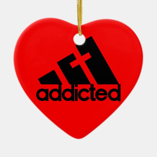 Addicted Ceramic Tree Decoration (Front)