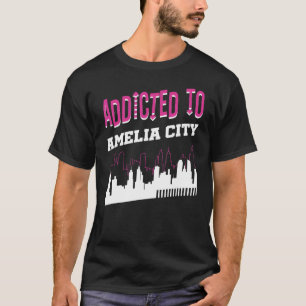 Addicted To Amelia City Vacation Humour Trip Flo T-Shirt