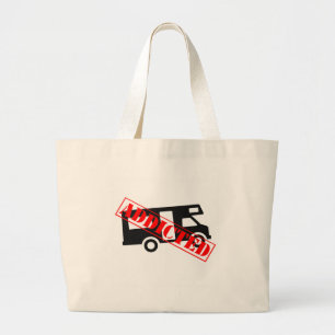 Addicted to Camping Large Tote Bag
