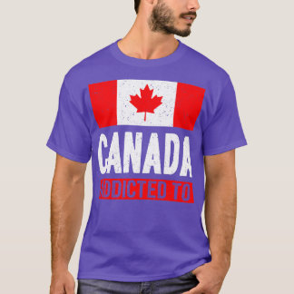 Addicted To Canada Vintage Distressed Canada Flag T-Shirt