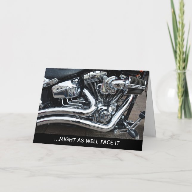 Addicted to Chrome V-twin Motorcycle Birthday Card (Front)